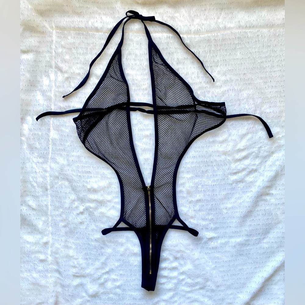 Black Mesh Suspender Lingerie